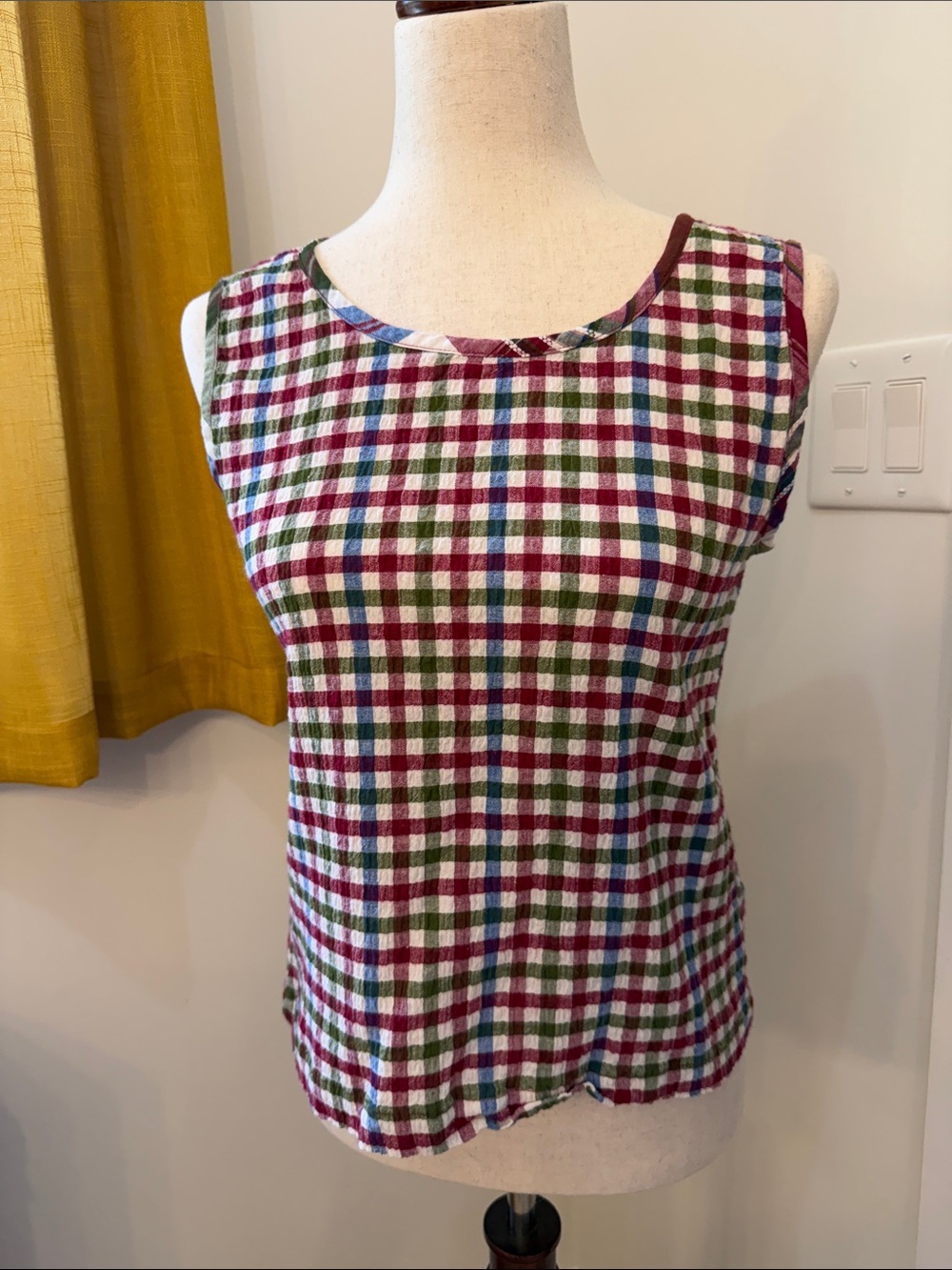 Cabin Creek Multicolor Check Sleeveless Tank - Red, Green, Blue, White